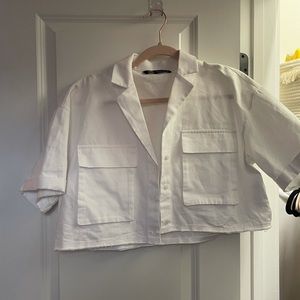 Button down crop top